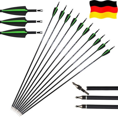 12X 30Zoll Carbonpfeile Bogenpfeile SP500 Recurvebogen Compoundbogen Pfeile Jagd