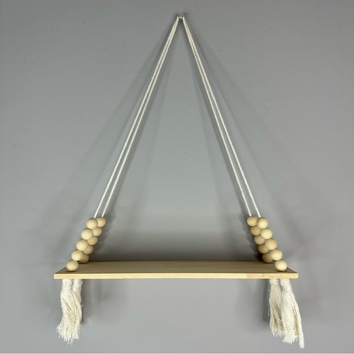 Macrame New Wall Hanging Plant Decor Wood Shelve Rope Boho For Plant Holder