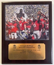 Georgia Bulldogs 2024 SEC Champions Plaque w Engraved Nameplate w season results