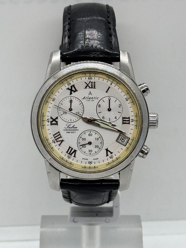 Atlantic Seabase 64450 Chronograph Sapphire Crystal 50m WristWatch Vintage Swiss