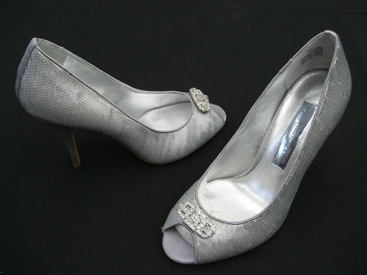 WEDDING BRIDAL SHOES BRIDESMAID FORMAL PROM LADIES HEELS PEEP TOE