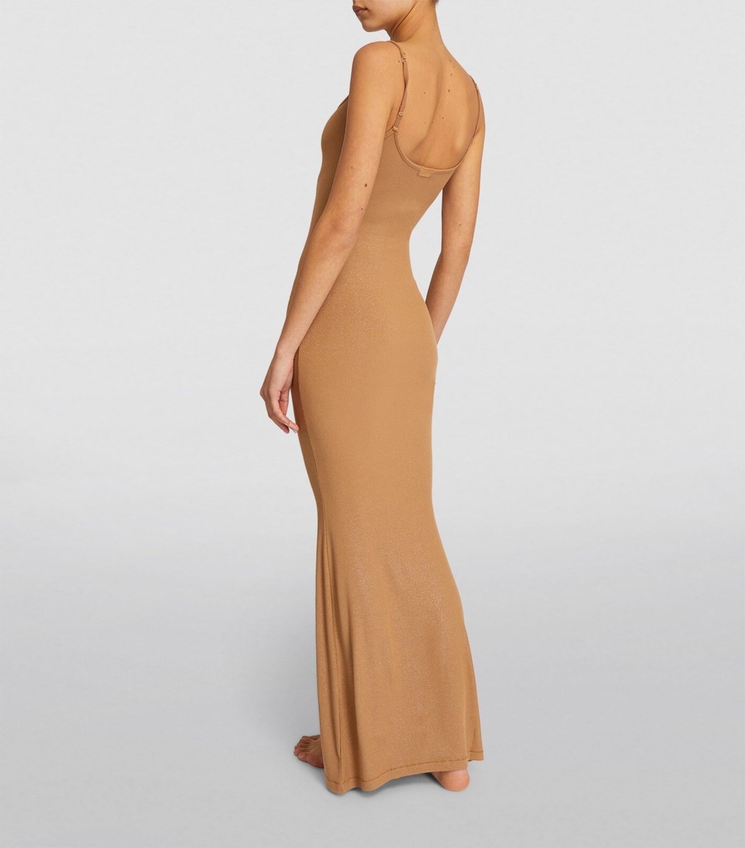 skims Soft Lounge Shimmer Long Slip Dress | eBay