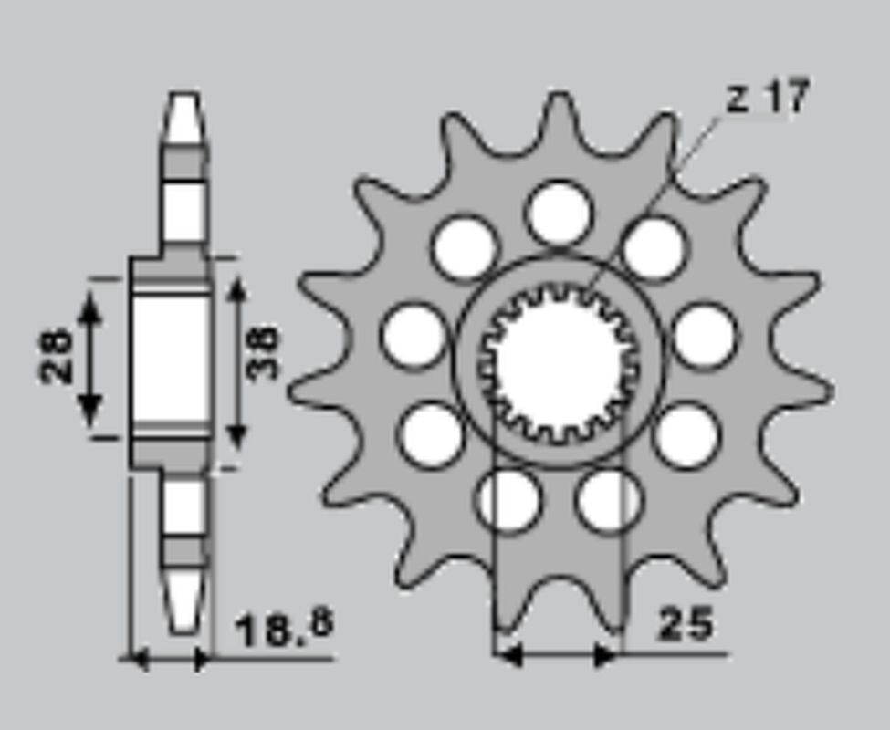 Pignon avant CHT 16 dents en acier renforcé pour chaîne BMW F 750 GS
