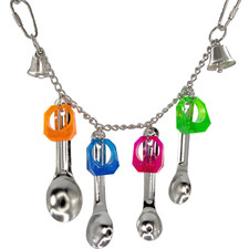 1082 Small Ringy Ringer - Handmade versatile durable bird cage toy, Shiny