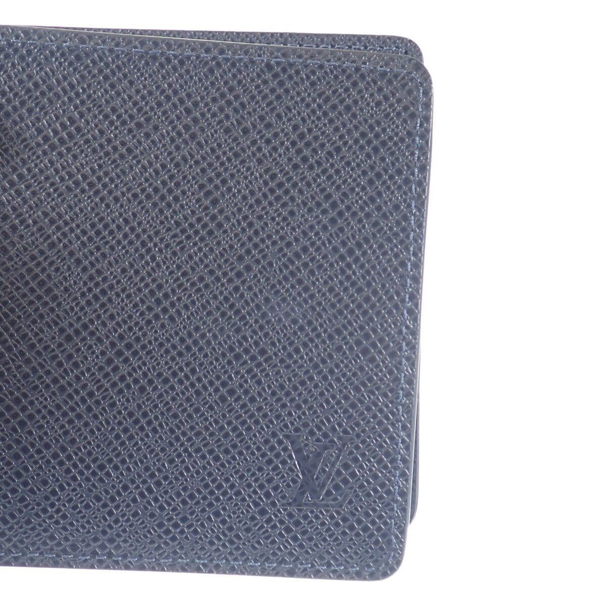 Louis Vuitton Portefeuille Multiple Taiga Line Bifold Wallet Blue