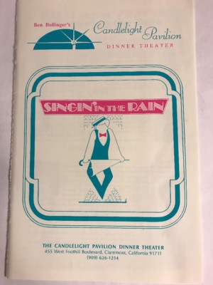 SINGIN' IN THE RAIN Candlelight Pavilion Dinner Theatre Program