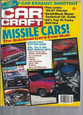 CAR CRAFT 1989 Magazines April, June, August September Excellent Very RARE