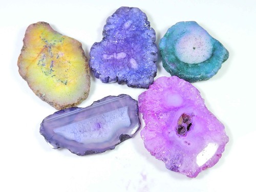 399Cts. Agata druzy solare naturale cabochon pietra preziosa sciolta lotto 05... - Foto 2 di 9