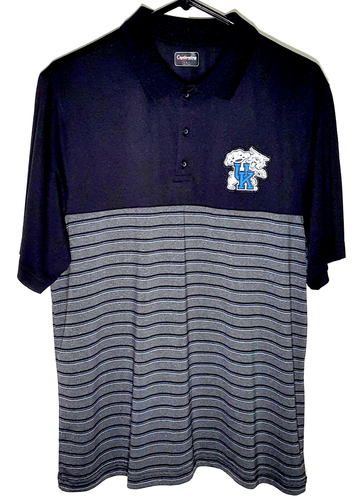 Kentucky Wildcats Polo Shirt | Polyester Golf Casual | Retro UK Logo Mens Large