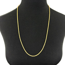12K gold-filled rope chain - 26.5" vintage necklace 3mm loose twist 7 grams