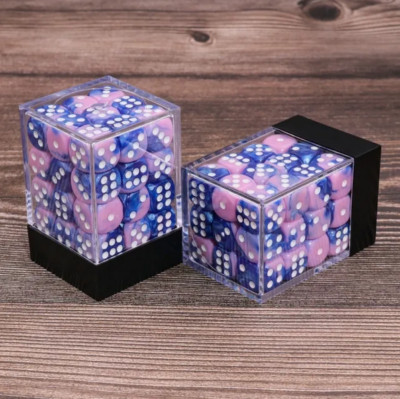 NEW Dice Cube Set of 36 D6 (12mm) - Auralus Blue Pink