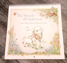 Hallmark Babys First Year Sticker Keepsake Memory Calendar Vintage 1990s Animals