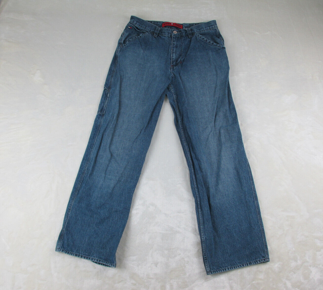 VINTAGE Tommy Hilfiger Pants Mens 32 Blue Denim Jeans 00s Casual 32X32 thumbnail 2