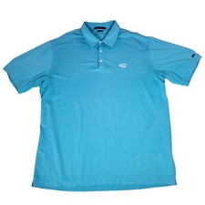 Nike Golf Polo Shirt Mens XL Blue Dri-Fit Performance Tiger Woods Collection