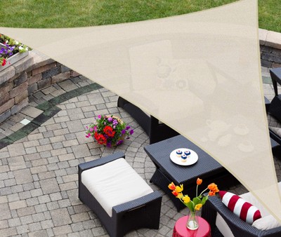 AsterOutdoor Sun Shade Sail Triangle 16' x 16' x 16' UV Block Canopy for Pati...