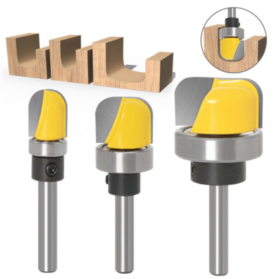 3Pcs Imitation Deep Round Bottom Engraving Woodworking Milling Cutter Bit 6mm