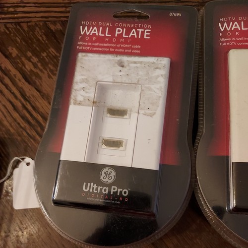 Lot of 3 GE HDTV Dual Connection Wall Plate For HDMI Connections 8769 - Picture 2 of 4