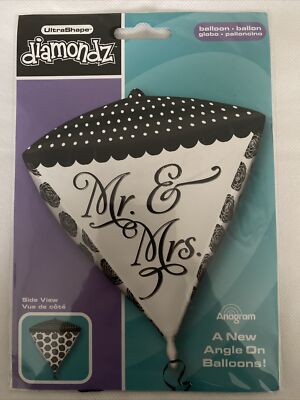 Mr & Mrs diamantförmiger Ballon 17 Zoll - Anagramm