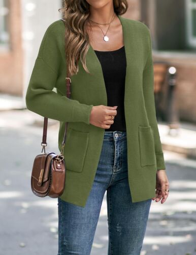 Spring Leopard Print Open Front Knit Cardigan Coat - Long Sleeves - Picture 106 of 148