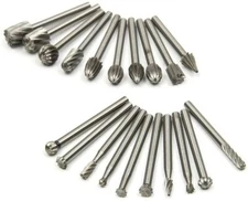 20x HSS Carbide Burr Rotary Drill Bits Set Grinder Carving Engraving Dremel Tool