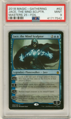 MAGIC MTG MASTERS 25 JACE, THE MIND SCULPTOR #62 FOIL PSA 9 MINT