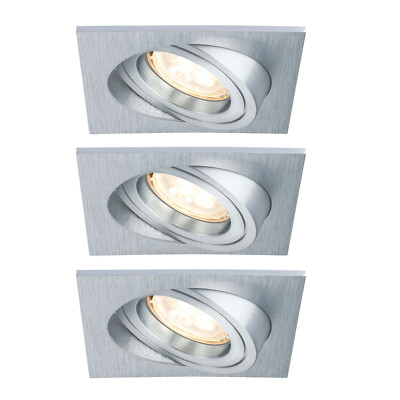 Paulmann Premium Einbauleuchten Set Drilled Alu eckig schwenkbar LED 3x4W 230V