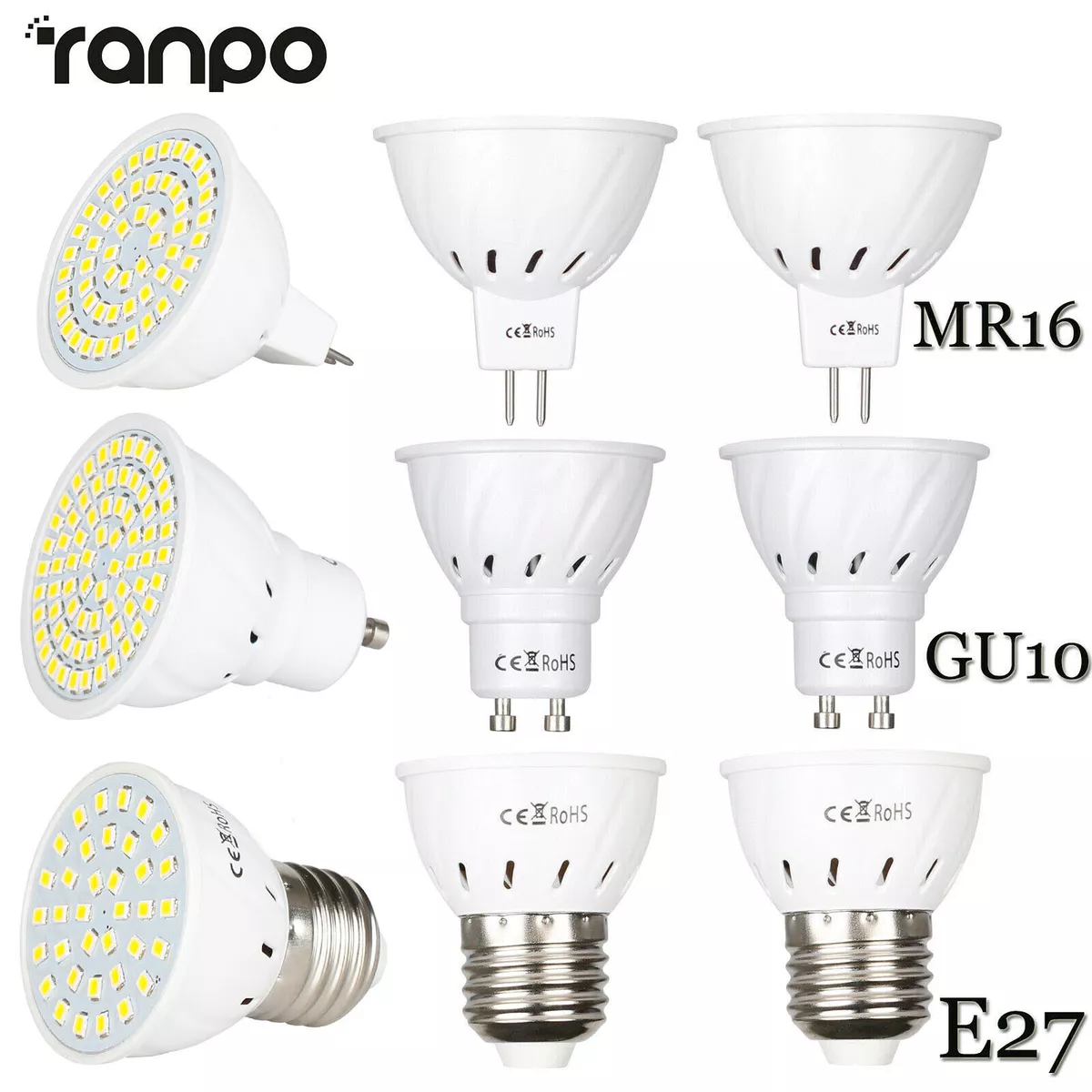 5 X LED Bulb Spotlight 3W 5W 7W MR16 GU10 E27 2835 SMD Lamp 110V 220V 12V 24V