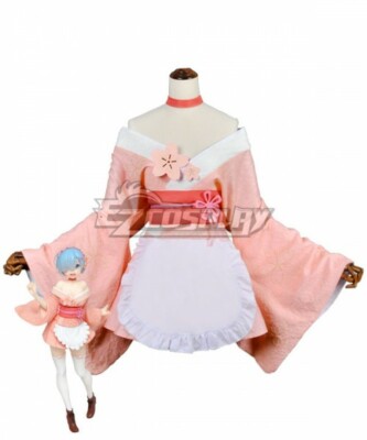 Re: Life In A Different World From Zero Sakura Rem Kimono Dress Cosplay Costume 