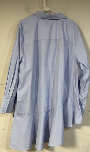 Lane Bryant blau/weiß gestreifte asymmetrische Button Down Tunika Gr. 26/28 - Bild 3 von 6