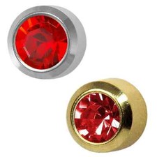 STUDEX 3, 6, 12  PAIRS BIRTHSTONE BEZEL EAR PIERCING STUDS GOLD STEEL EARRINGS