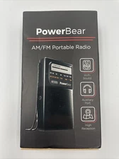 Power Bear AM/FM Portable Radio NEW Sealed Hi-Fi High Reception Aux Port