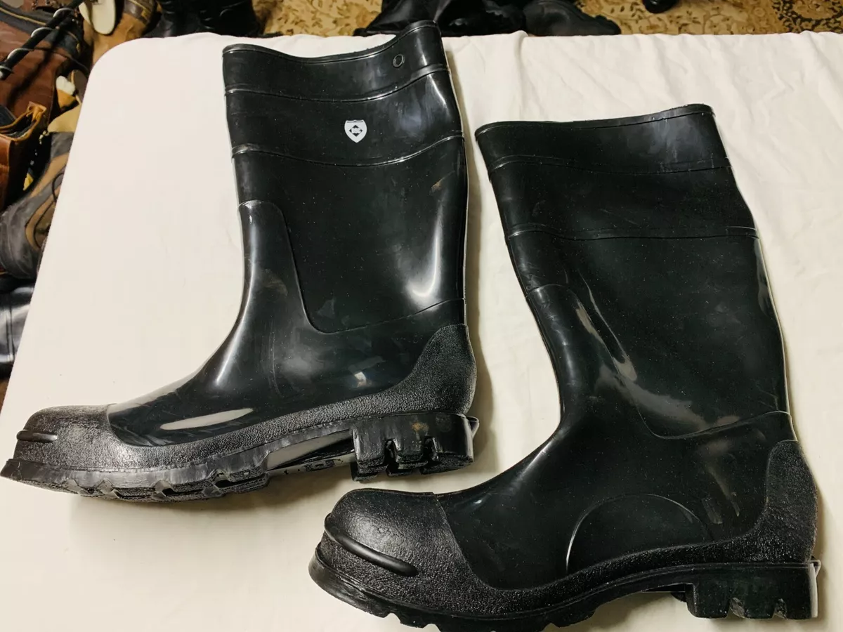 Size 16 steel sales toe rubber boots