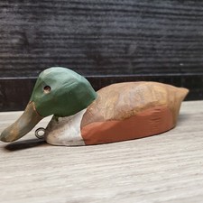 Vintage 1987 Beak & Bill Roanoke VA Small Wooden Mallard Duck Figurine 4.5"