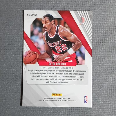 2023-24 Phoenix CLYDE DREXLER Red Ice #240 Portland Trail Blazers