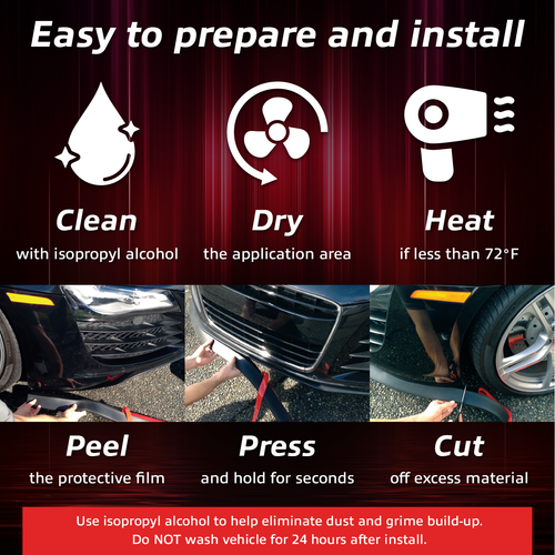 EZ Lip Front Splitter 1-inch Spoiler Bumper Body Kit Wing Trim for Volvo & Saab - Picture 5 of 11