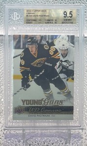 2014-15 David Pastrnak Bruins Upper Deck Young Guns Canvas RC (BGS 9.5) 