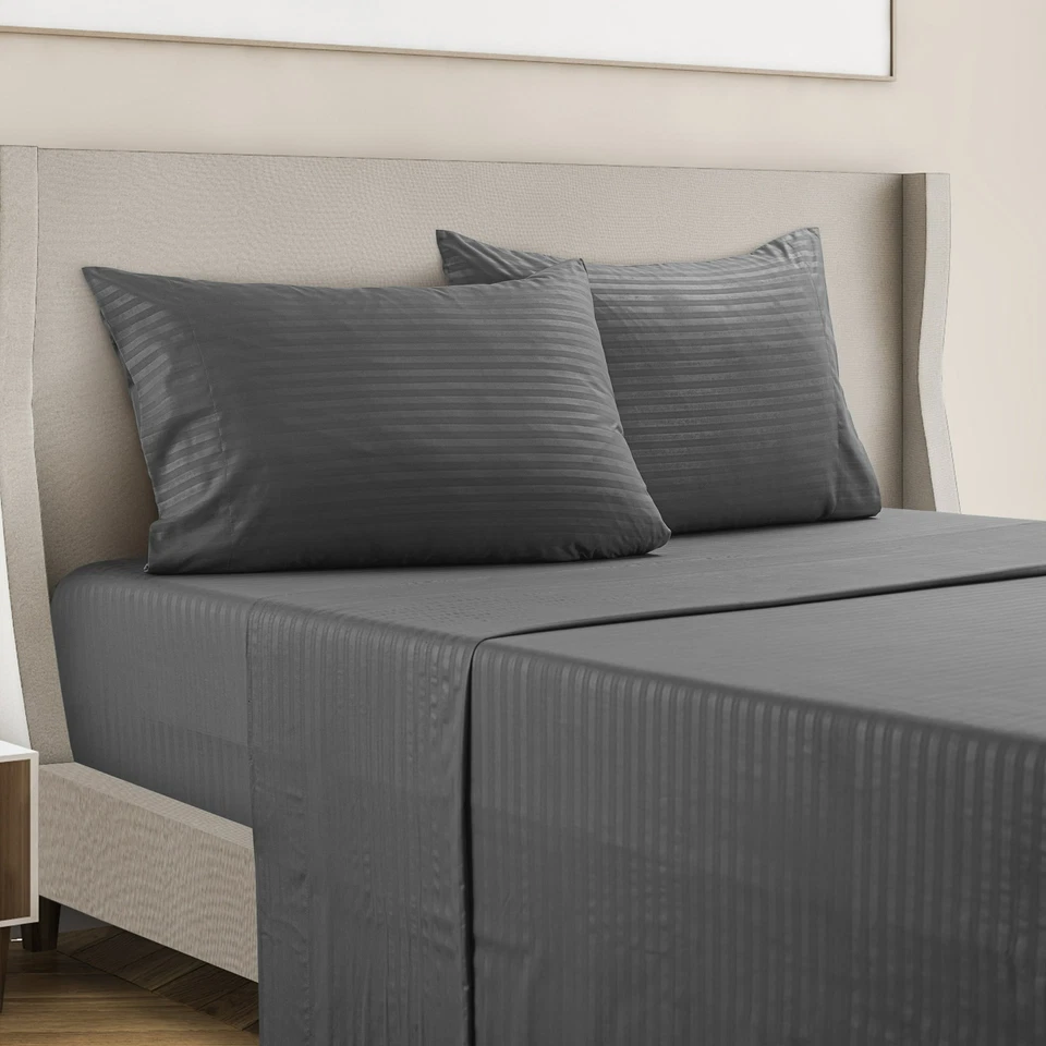 Juego de sábanas de bolsillo profundo de 4 piezas serie 1800 juego de sábanas de microfibra de lujo para hotel Foto 3 de 4