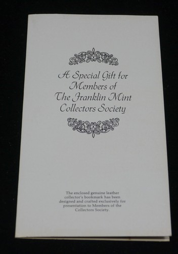 1976 FRANKLIN MINT SAMMLERGESELLSCHAFT LEDER LESEZEICHEN, MITGLIEDERGESCHENK - Bild 2 von 3