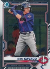 Keoni Cavaco 2021 Bowman Chrome Prospects RC #BCP-73 Twins Rookie card. rookie card picture