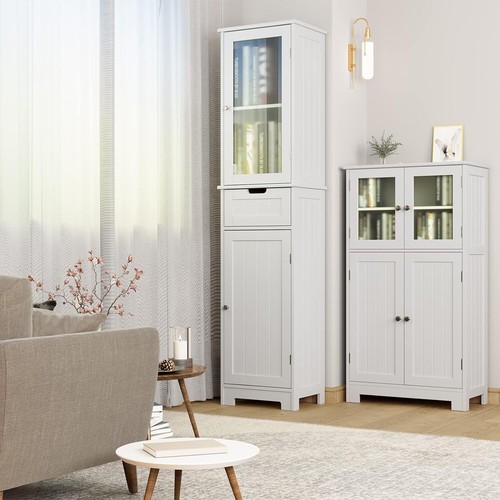 Bathroom Cabinet, Storage Cabinet with 2 Doors & 1 Drawer, Floor Freestanding - Picture 4 of 7