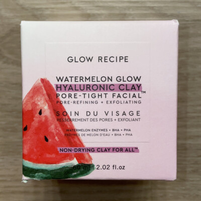 GLOW RECIPE Watermelon Glow Hyaluronic Clay Facial Mask 2.02oz/60mL Full SZ $40