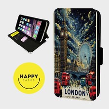 NEO-FUTURISTIC GOTHIC LONDON- Faux Leather Flip Phone Case Cover- iPhone/Samsung