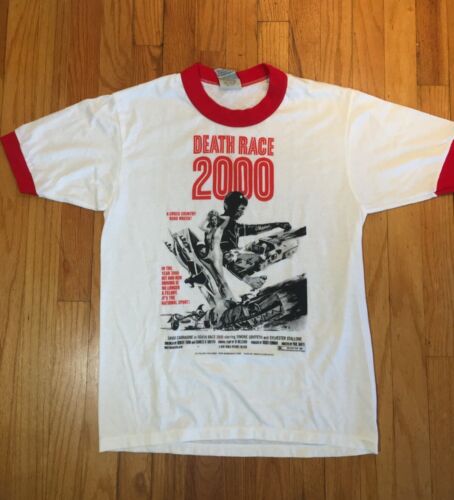 Mosquitohead Rare Vintage Death Race 2000 movie ringer t-shirt unused 1990s tee - Afbeelding 1 van 11