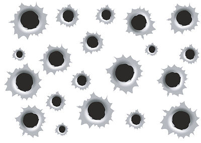 Einschusslöcher Bullet Holes Decals Aufkleber  Benzin Öl kratzfest  19 Stück
