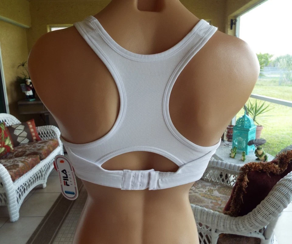 Nuevo sujetador deportivo de alto impacto para mujer de FILA blanco talla 32C Foto 3 de 3