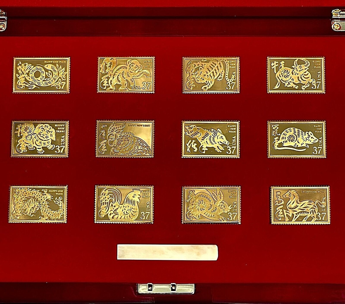 2005 USPS The Lunar Zodiac Collection 24K Gold-Plated .999 Silver