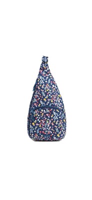 NEW Vera Bradley Essential Sling Backpack Scattered Wildflowers Quilted Floral Amazon.com | Vera Bradley Essential Large Backpack  main image 4