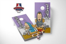 Butthead and Beavis Cornhole Board Vinyl Wrap Skins Laminated Sticker Set Decal