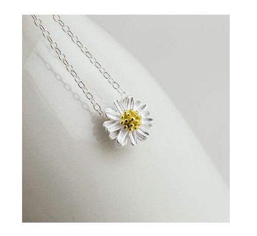 Halskette Sonnenblume echt Sterlingsilber 925 Damenkette