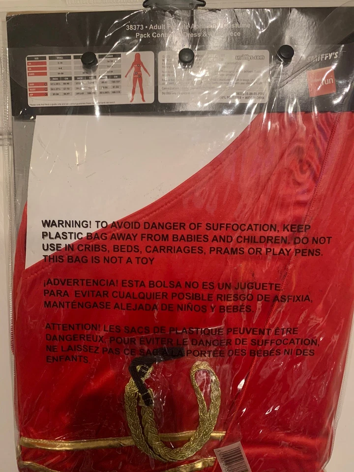 Новый без ценников костюм греческой богини Афродиты Smiffy's средний размер 10-12 США красный - Изображение 4 из 4